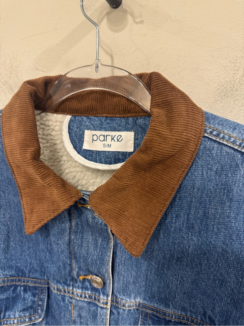 Parke Oversized Sherpa Lined Denim Jacket - Picture 2 of 7